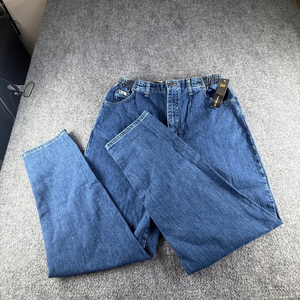 Lee Relaxed Fit Tapered Leg Jeans Side Elastic Pepper Stone Blue 16M 3506144 NWT
